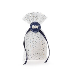 Πουγκί μπομπονιέρα με πουά χρωματισμό για βάπτιση