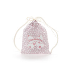 Μπομπονιέρα βάπτισης πουγκάκι σε χρώμα ροζ πουά