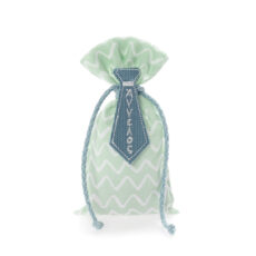 Πουγκάκι μπομπονιέρα βάπτισης στο χρώμα της μέντας