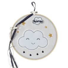 Τελάρο διακόσμησης με κεντημένο συννεφάκι και όνομα