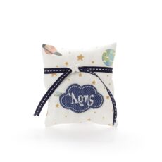 Διακοσμητική μπομπονιέρα μαξιλαράκι με όνομα