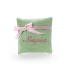 Μπομπονιέρα μαξιλαράκι στο χρώμα της μέντας